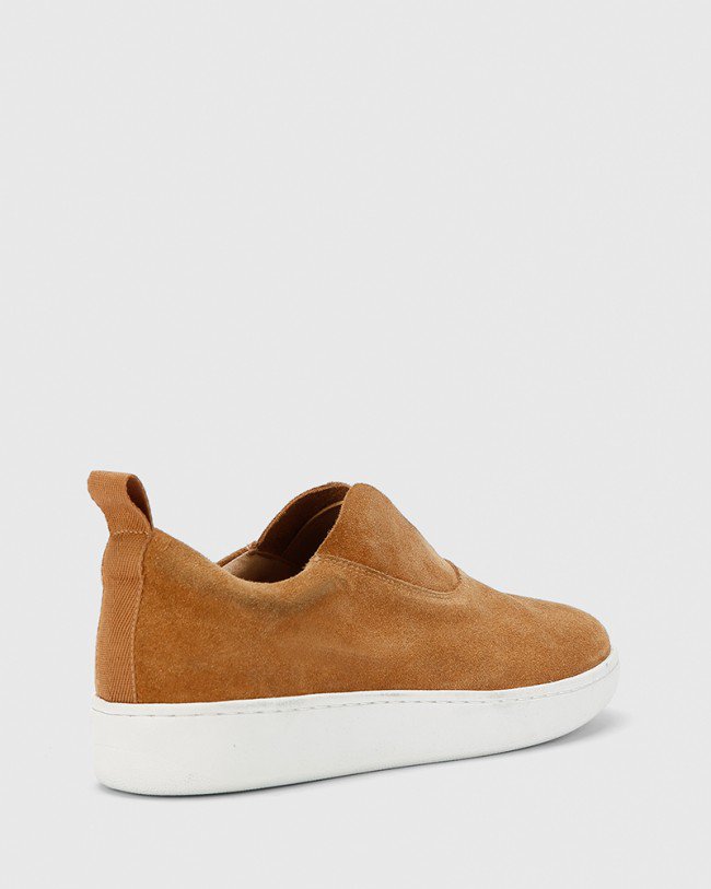 Wittner George Caramel Suede Leather Slip On Sneaker