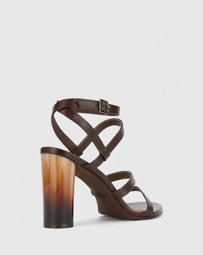 Wittner Roger Chocolate Leather Block Heel Sandal