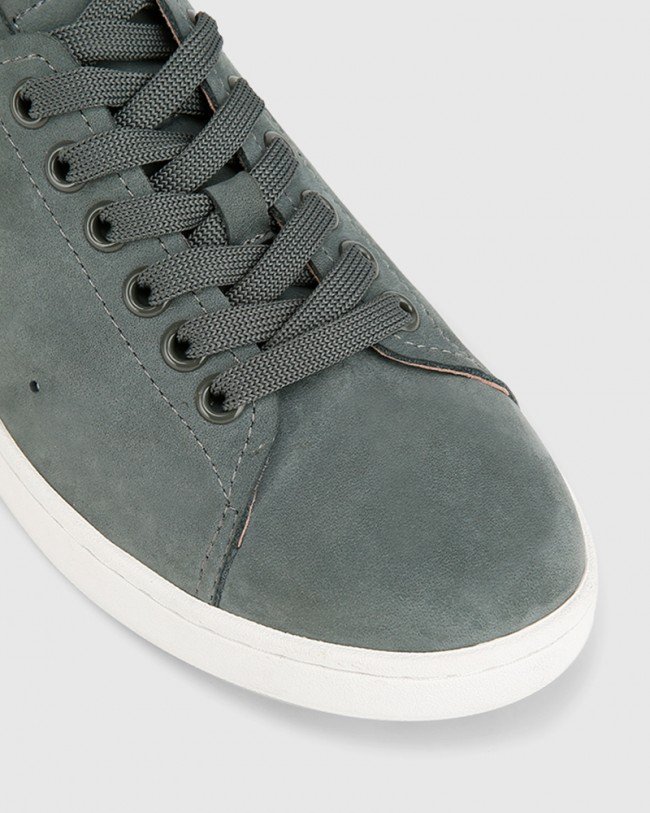 Wittner Graphite Grey Nubuck Leather Lace Up Sneaker