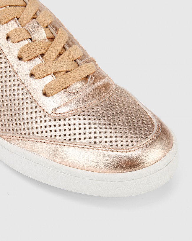 Wittner Grady Rose Gold Metallic Leather Sneaker