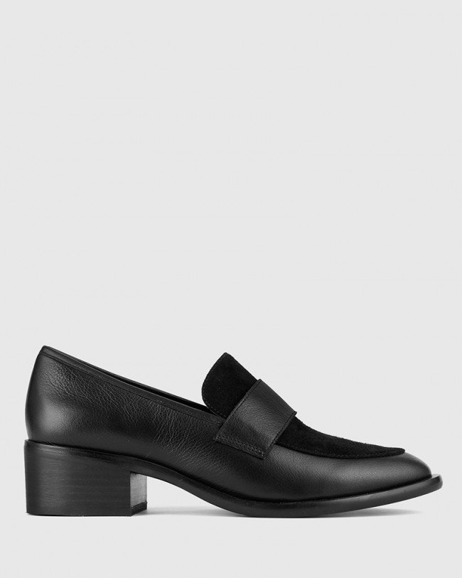 Wittner Fallon Black Leather Almond Toe Loafer
