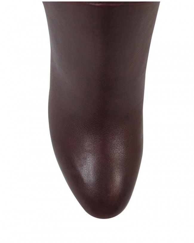 Wittner Sherman Burgundy Leather Block Heel Knee High Boot