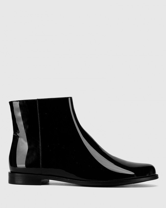 Wittner Brenson Black Patent Leather Low Ankle Boot