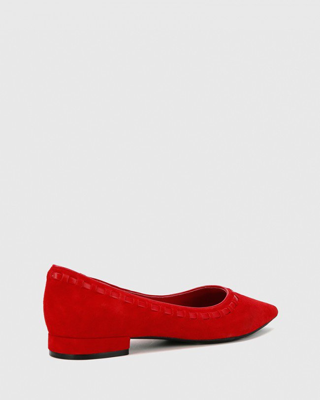 Wittner Mallory Red Suede Leather Pointed Toe Loafer