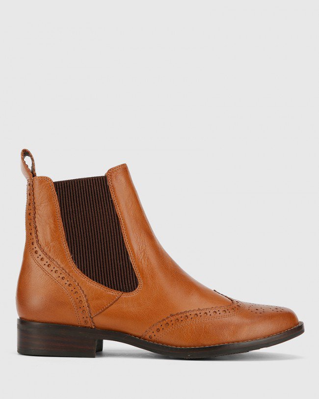 Wittner Camilo Dark Cognac Scotch Leather Ankle Boot