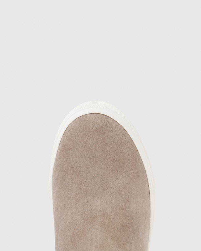 Wittner Sanders Stone Suede Slip On Wedge Sneaker