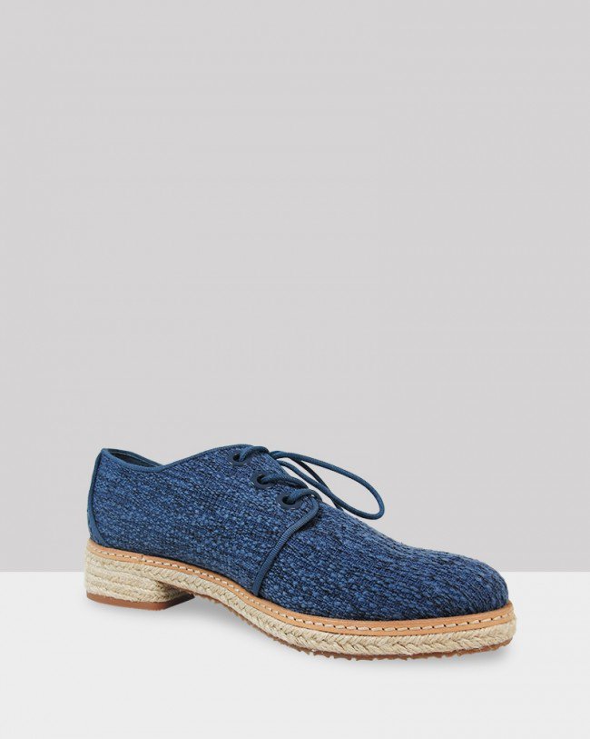 Wittner Manual Navy Woven Fabric Brogue