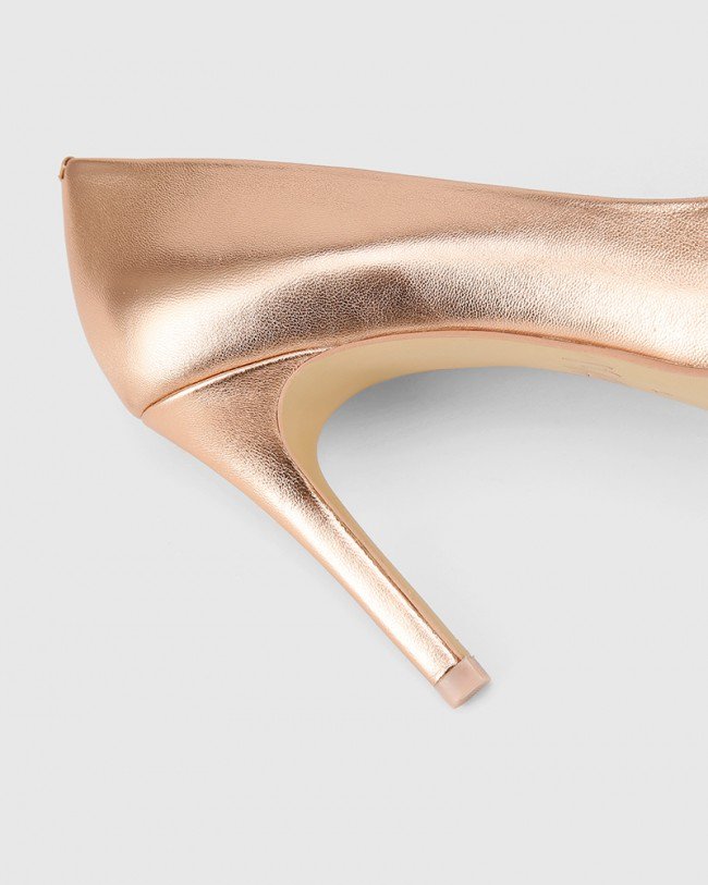Wittner Harman Rose Gold Leather Pointed Toe Stiletto Heel