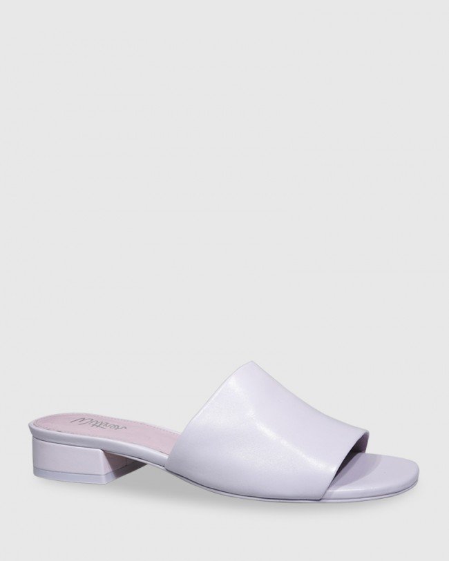Wittner Bowman Lilac Leather Open Toe Slide