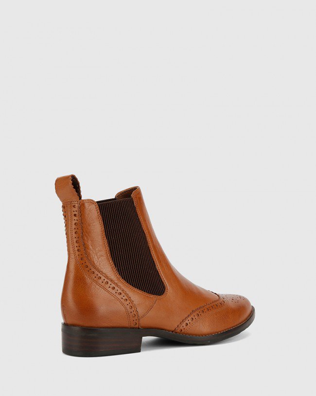 Wittner Camilo Dark Cognac Scotch Leather Ankle Boot