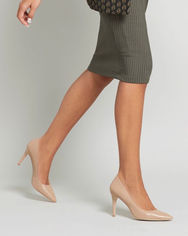 Wittner Harman Nude Leather Pointed Toe Stiletto Heel