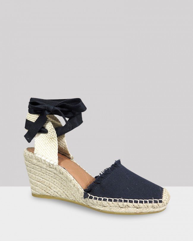 Wittner Zerra Navy Canvas Espadrille Wedge