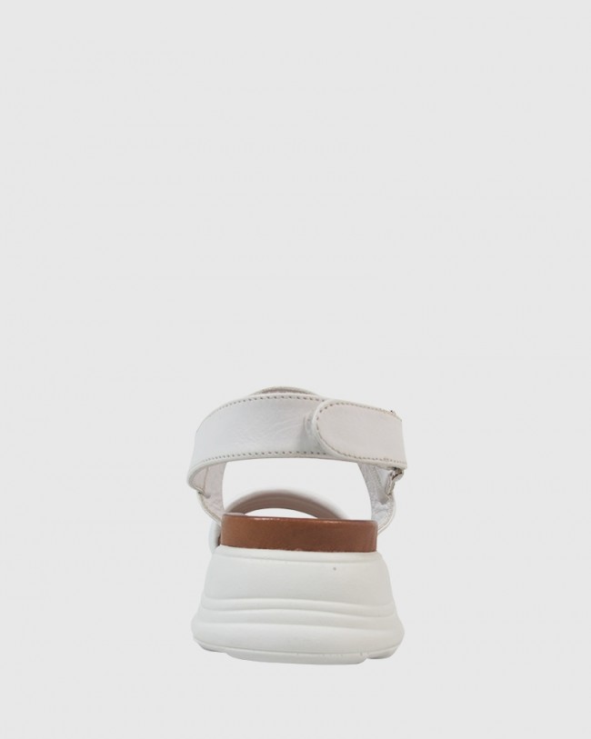 Wittner Kenya White Leather Open Toe Flatform Sandal