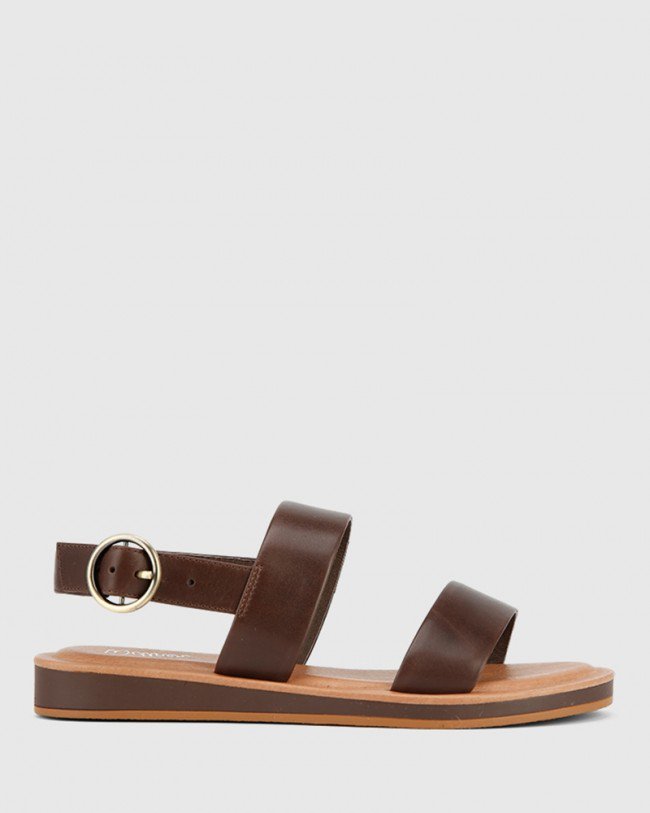 Wittner Elissa Chocolate Leather Flat Sandal