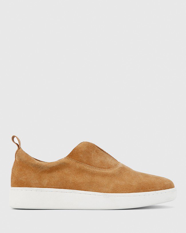 Wittner George Caramel Suede Leather Slip On Sneaker