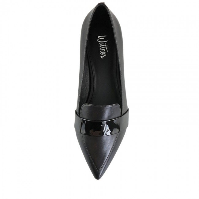 Wittner Maisy Black Leather Pointed Toe Loafer