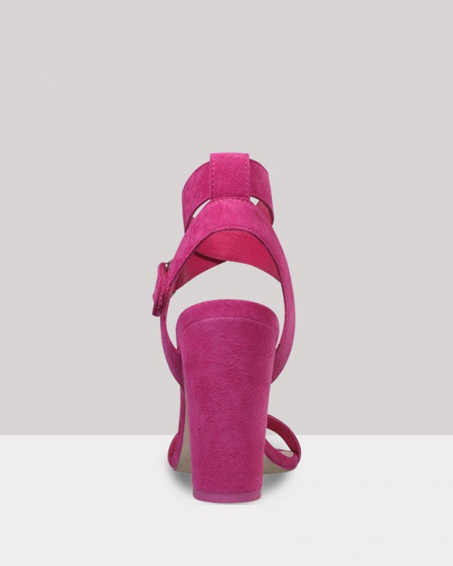 Wittner Ralexx Hot Pink Suede Open Toe Block Heel