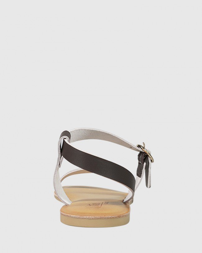 Wittner Farida Chocolate Leather Open Toe Flat Sandal