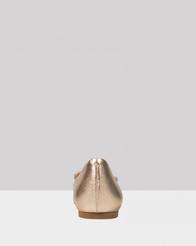 Wittner Packhamm Champagne Metallic Leather Pointed Toe Flat