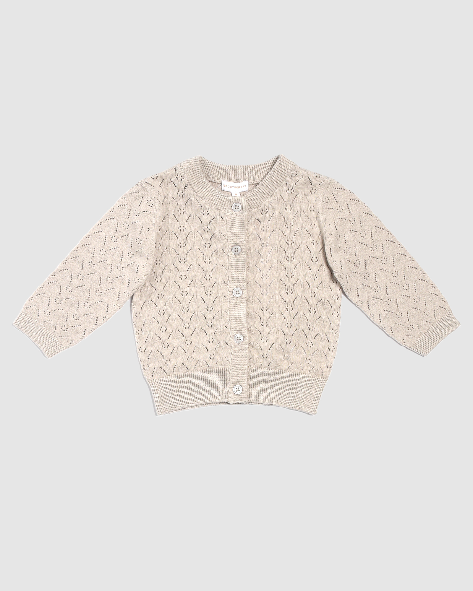Prue Pointelle Knit Baby Cardi