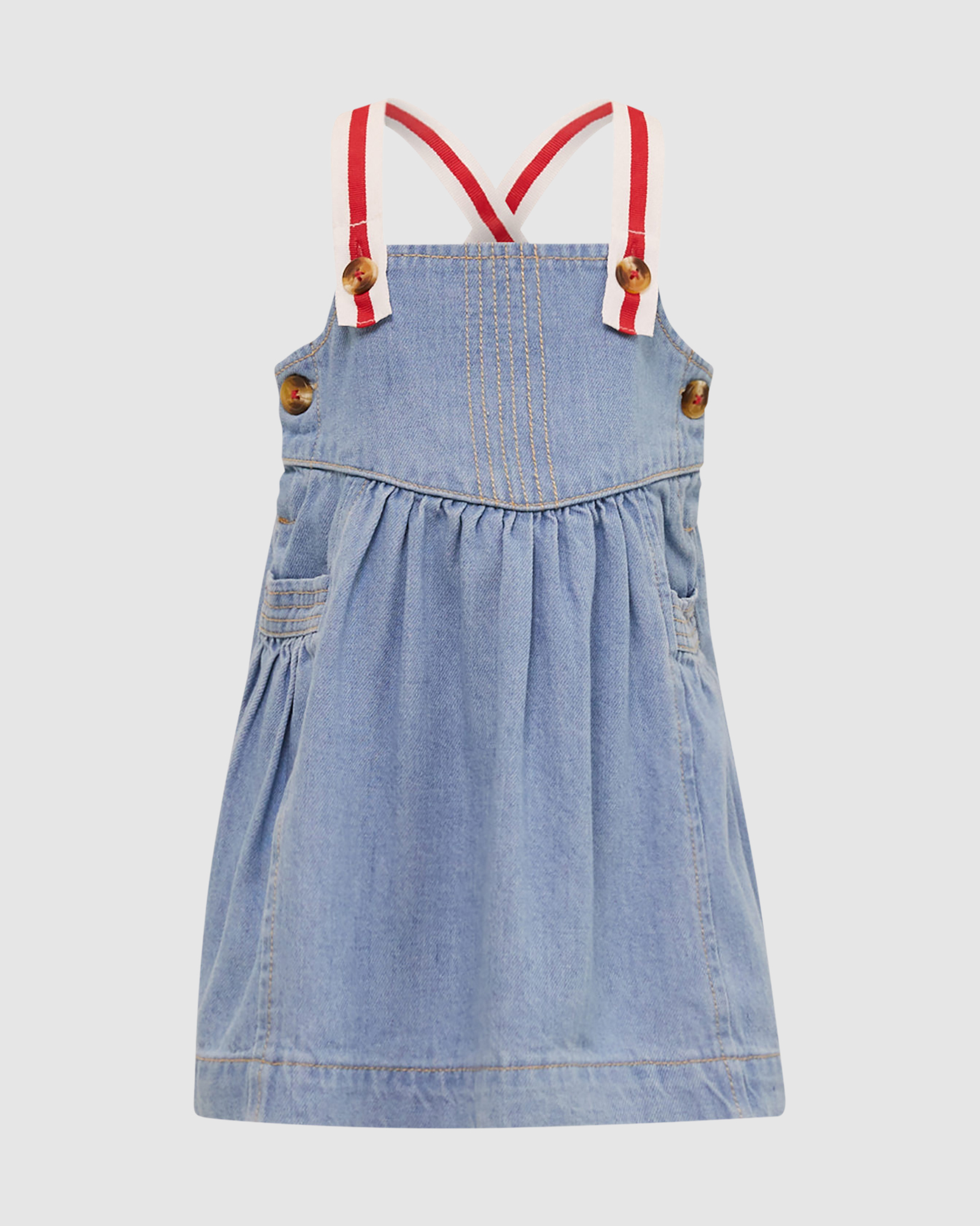 Dora Denim Cotton Baby Pinafore
