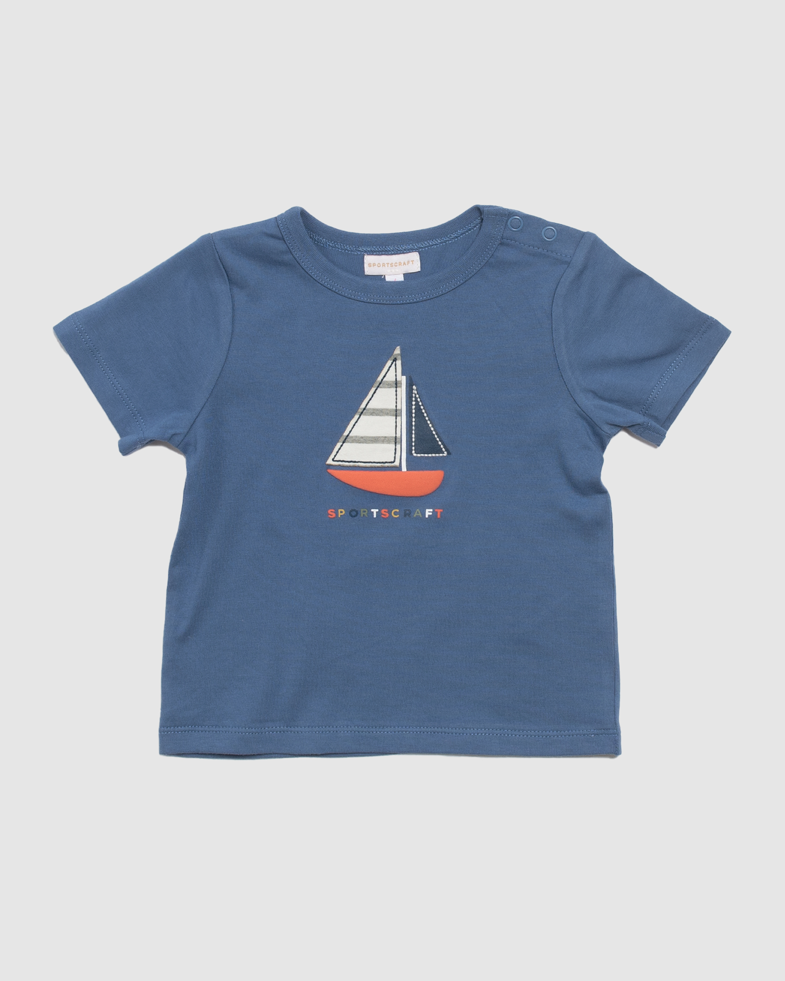 Sail Boat Cotton Short Sleeve Baby Tee