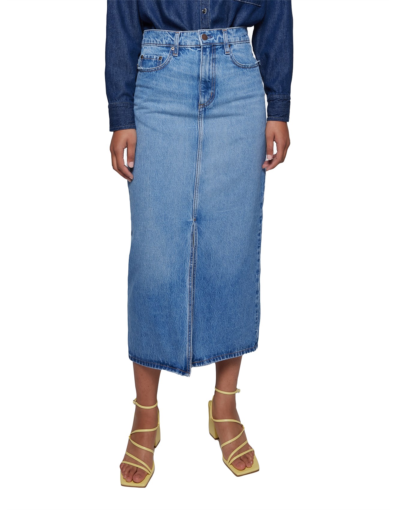AVERY MIDI DENIM SKIRT