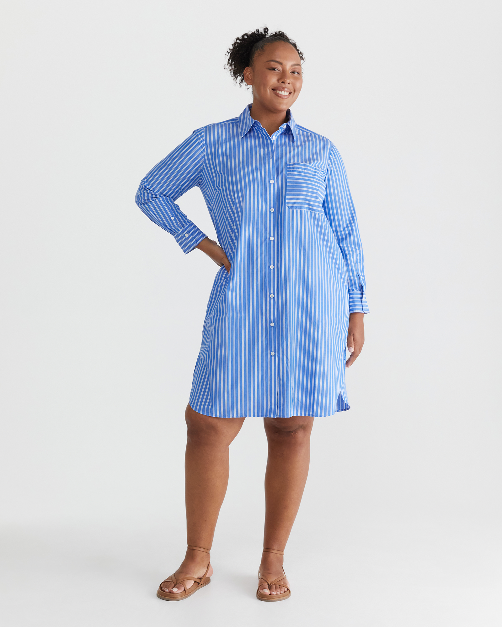 Susan Stripe Shirt Dress