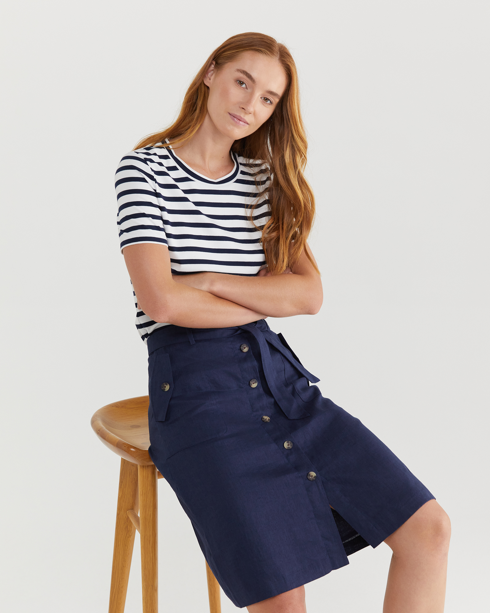 Josie Linen Tie Skirt