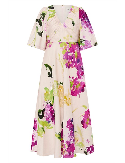 GILDA BELL SLEEVE MIDI DRESS