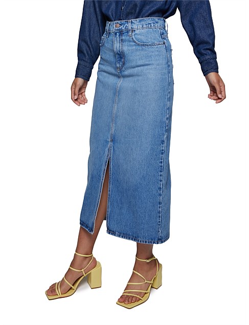 AVERY MIDI DENIM SKIRT