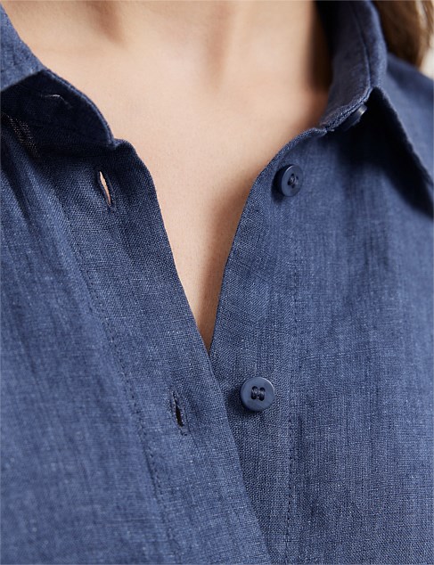 ORGANICALLY GROWN LINEN SHORT SLEEVE SHIRT