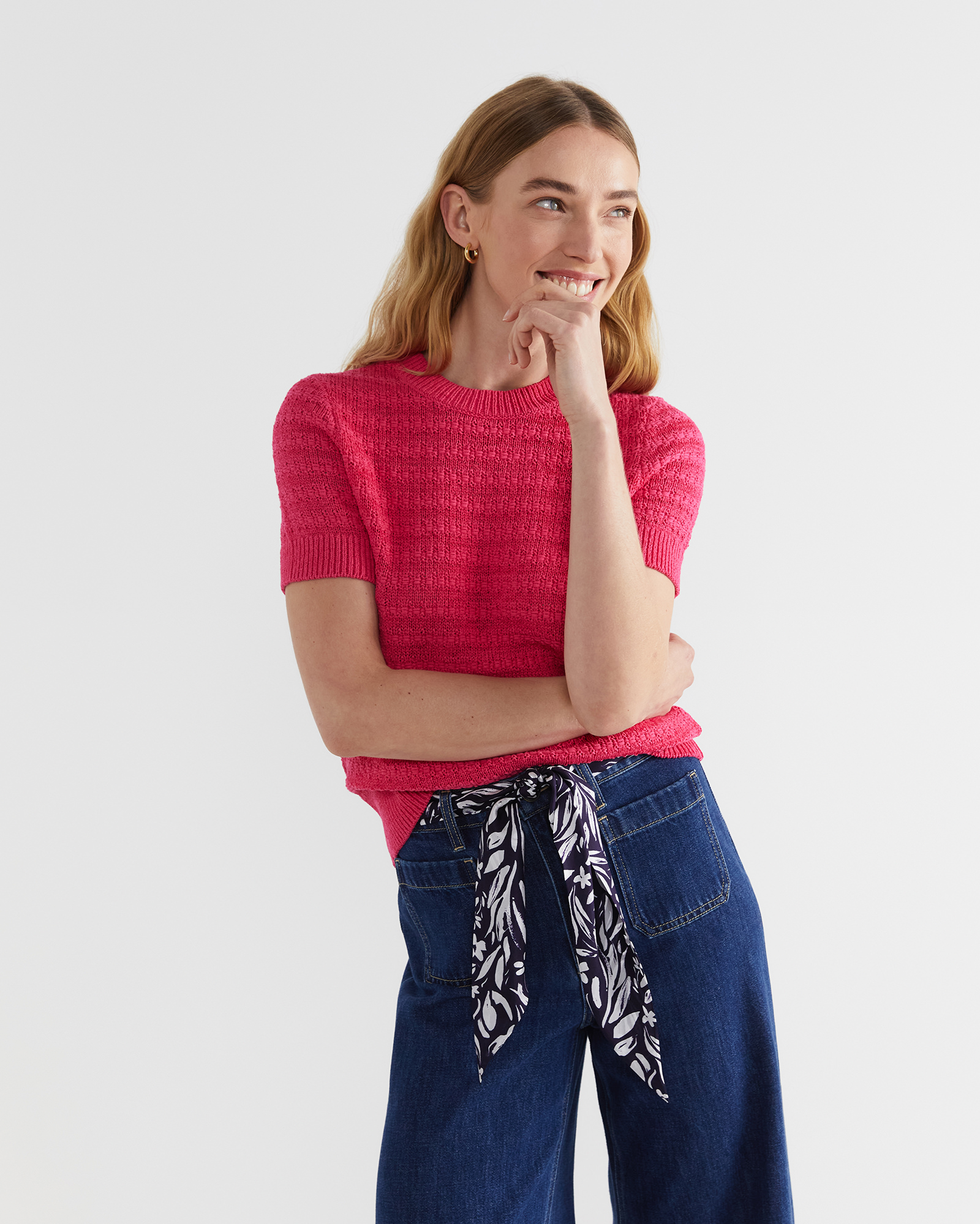 Josie Tape Yarn Textured Knit