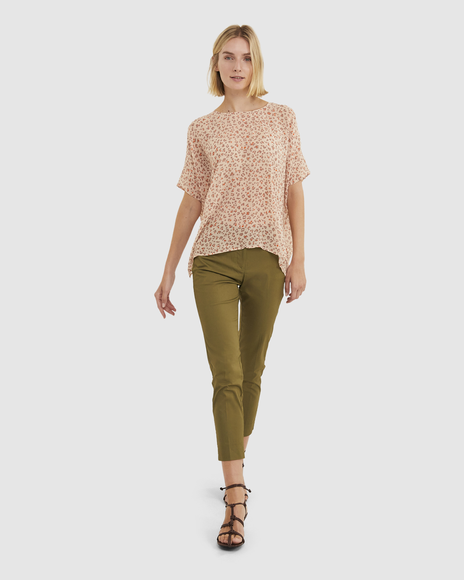 Animal Silk Chiffon Top