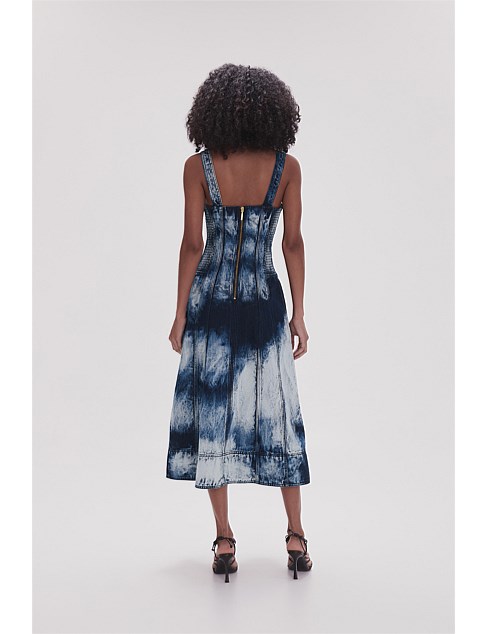 ENIGMA DENIM MIDI DRESS