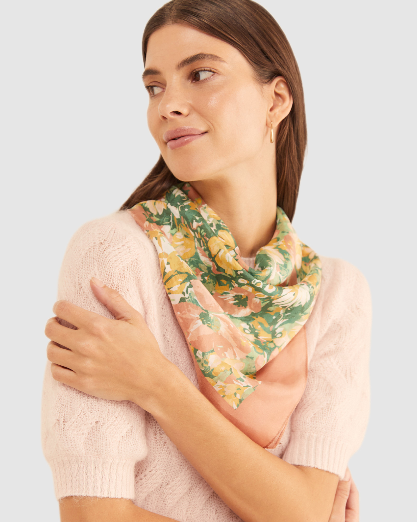 Flora Square Silk Scarf