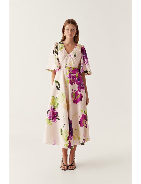 GILDA BELL SLEEVE MIDI DRESS