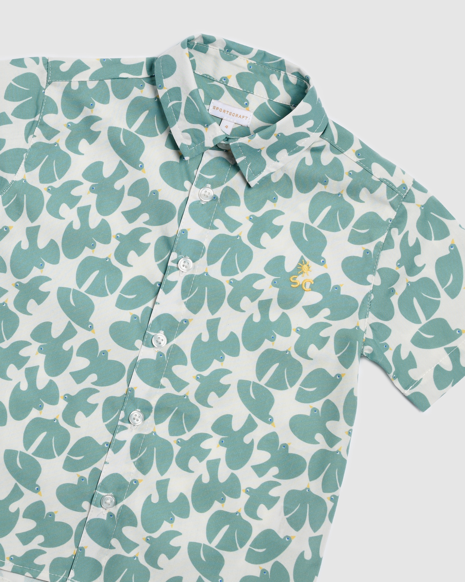Bird Print Cotton Shirt