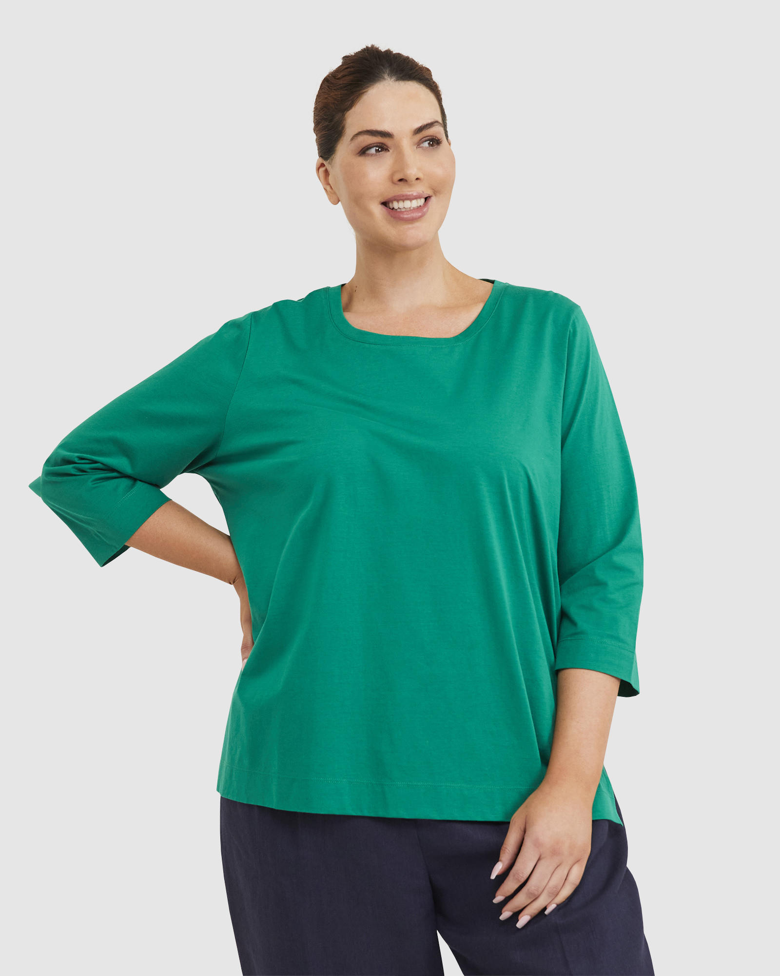 Mercerised 3/4 Sleeve Tee