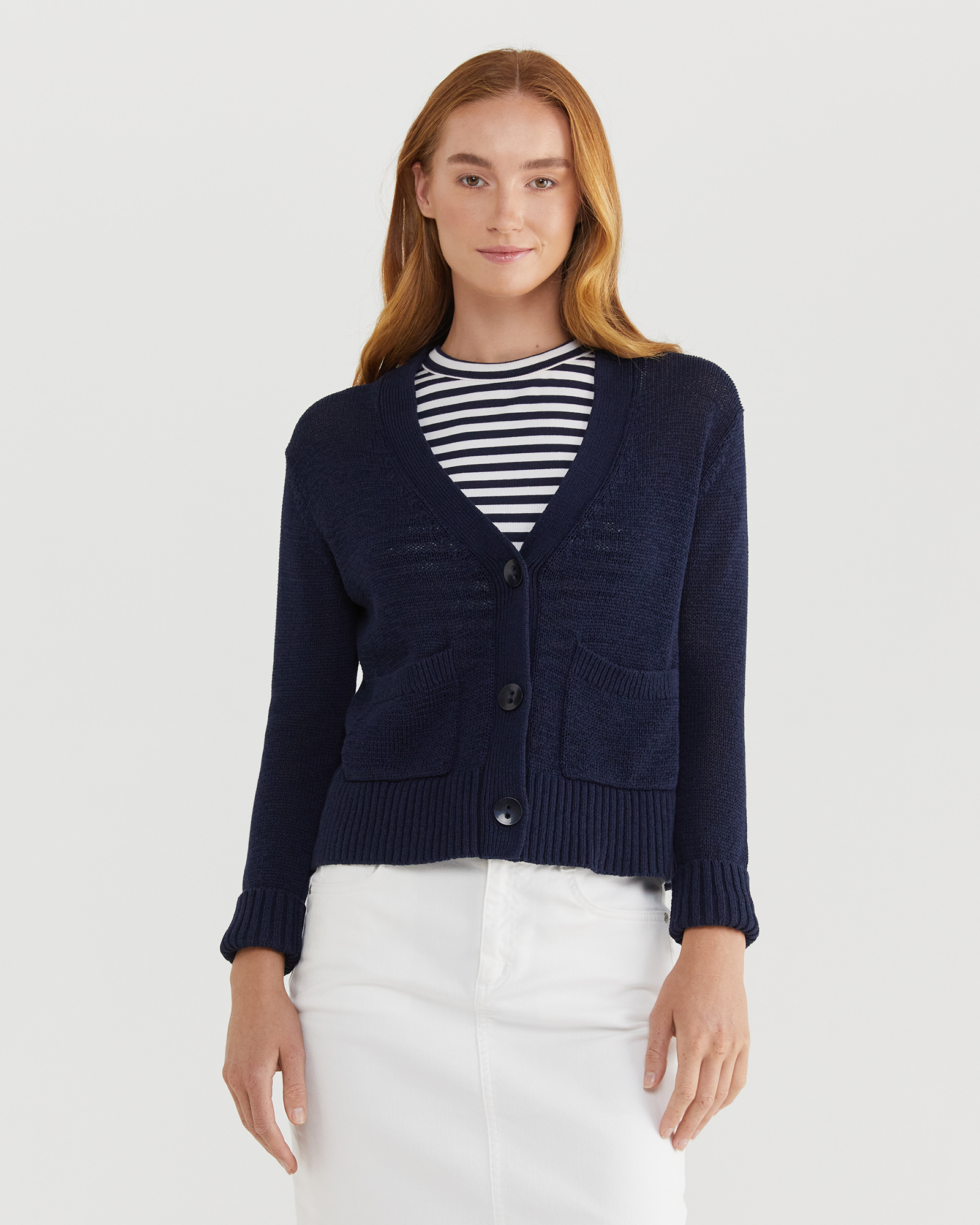 Josie Tape Yarn Cropped Cardi