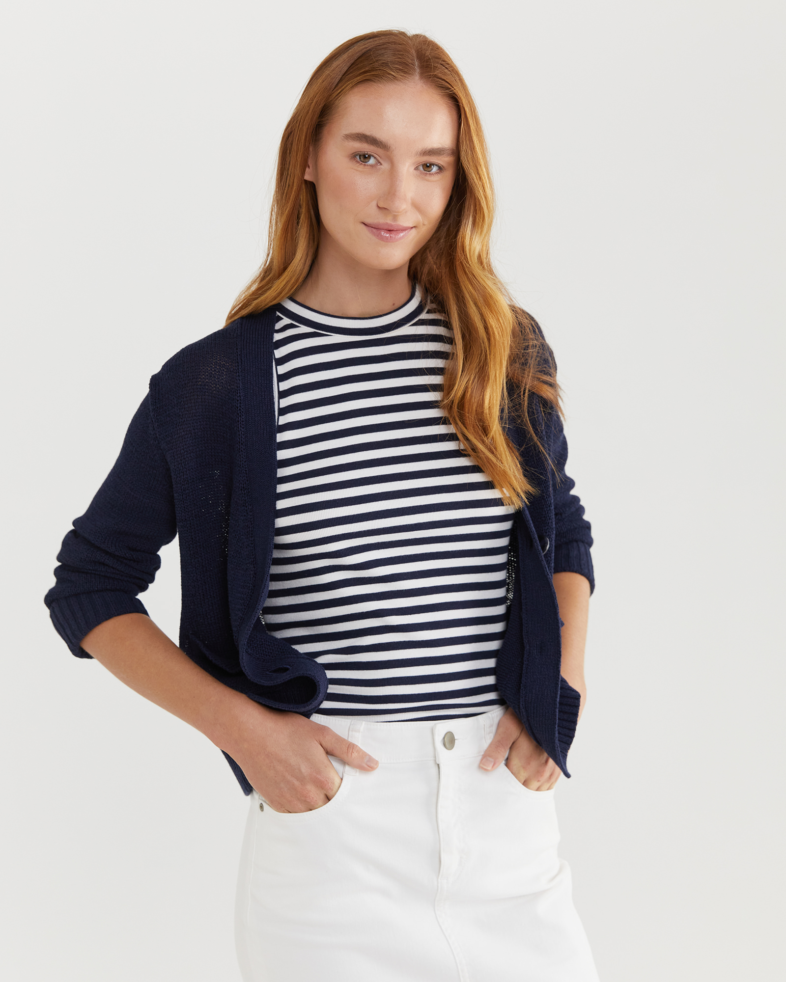 Josie Tape Yarn Cropped Cardi
