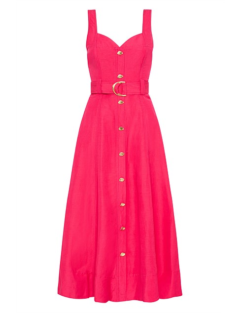 CLAY BELTED MIDI DRESS