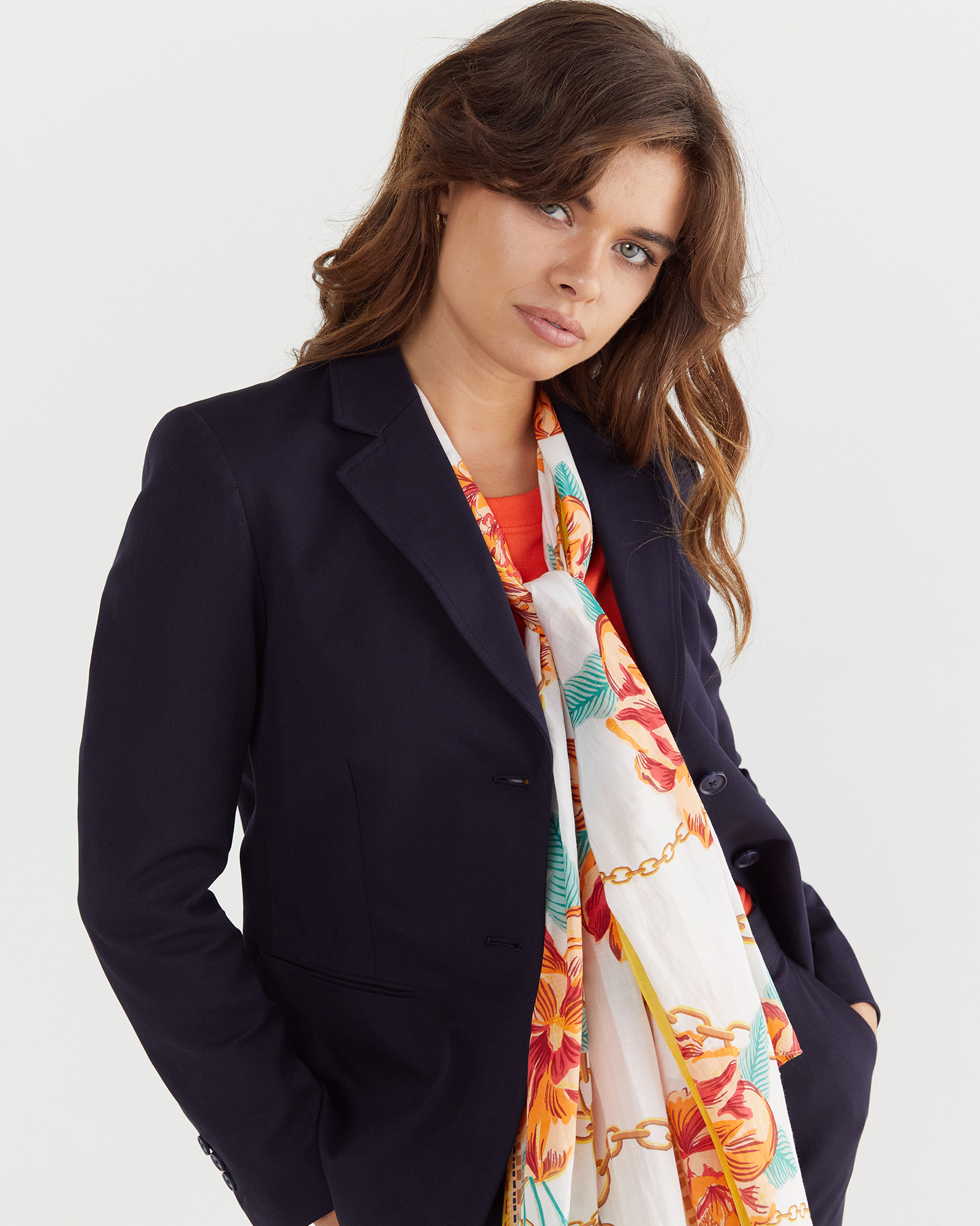 Peony Cotton Silk Scarf