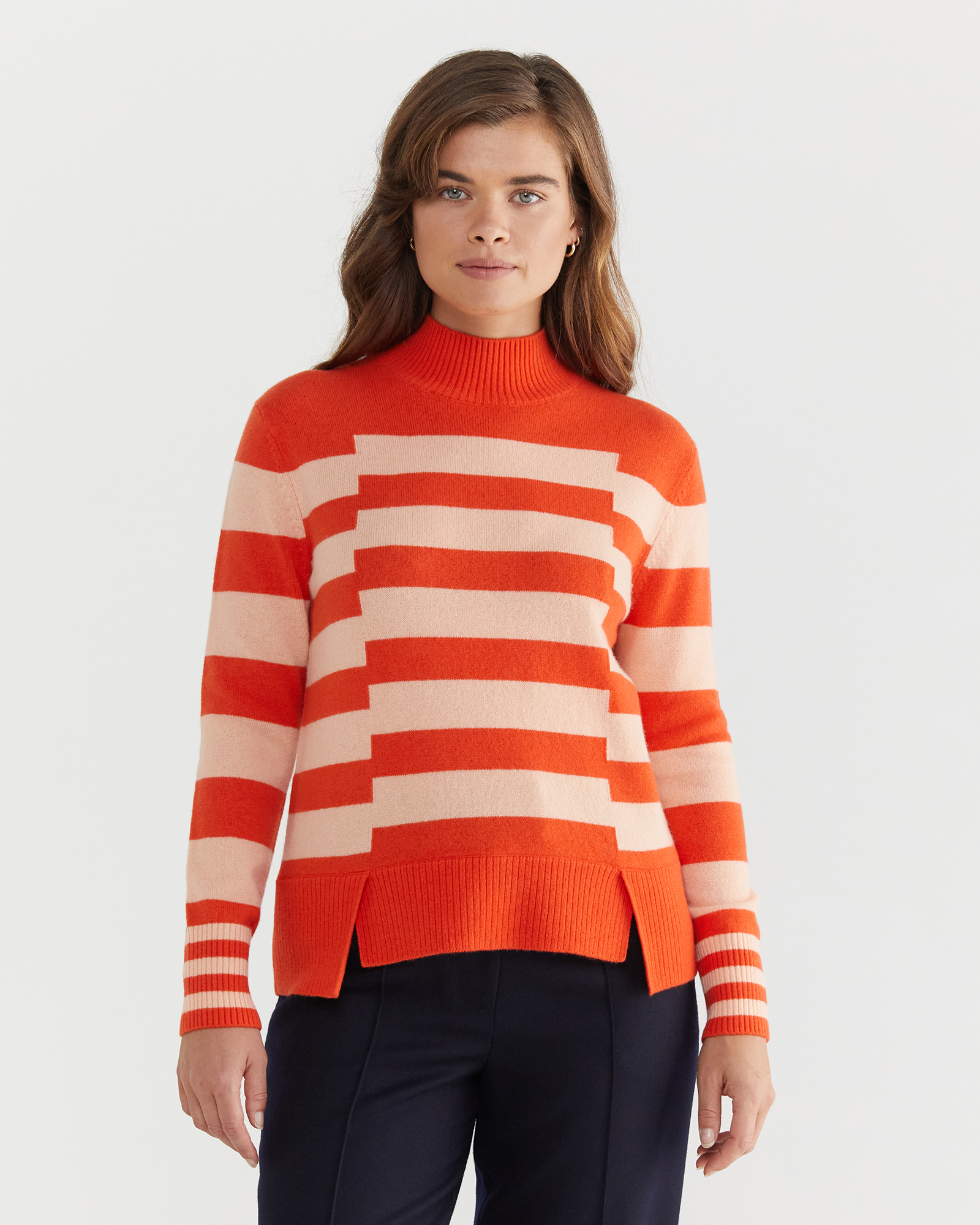 Sunshine Striped Step Hem Knit
