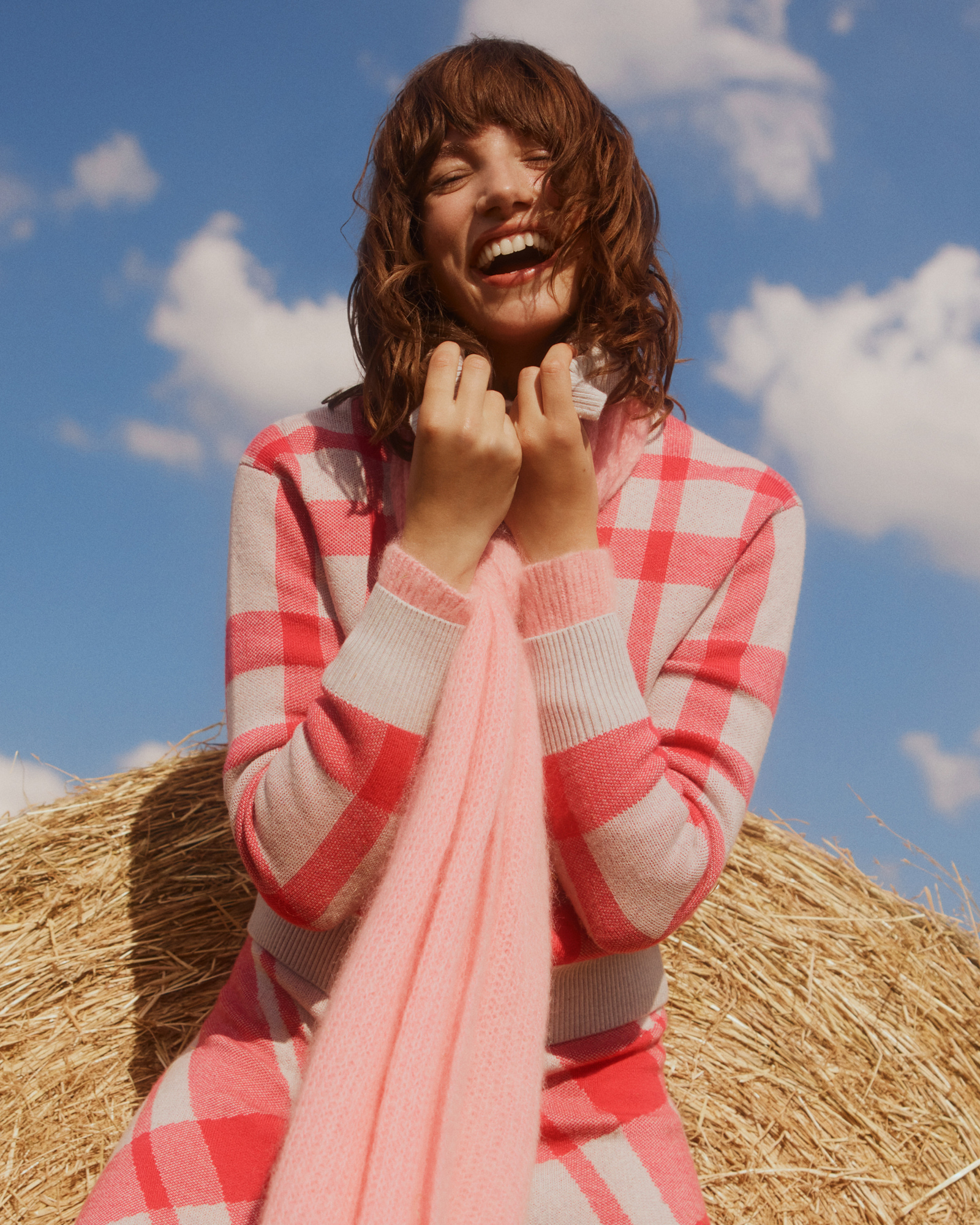 Merino Check Jacquard Cardi