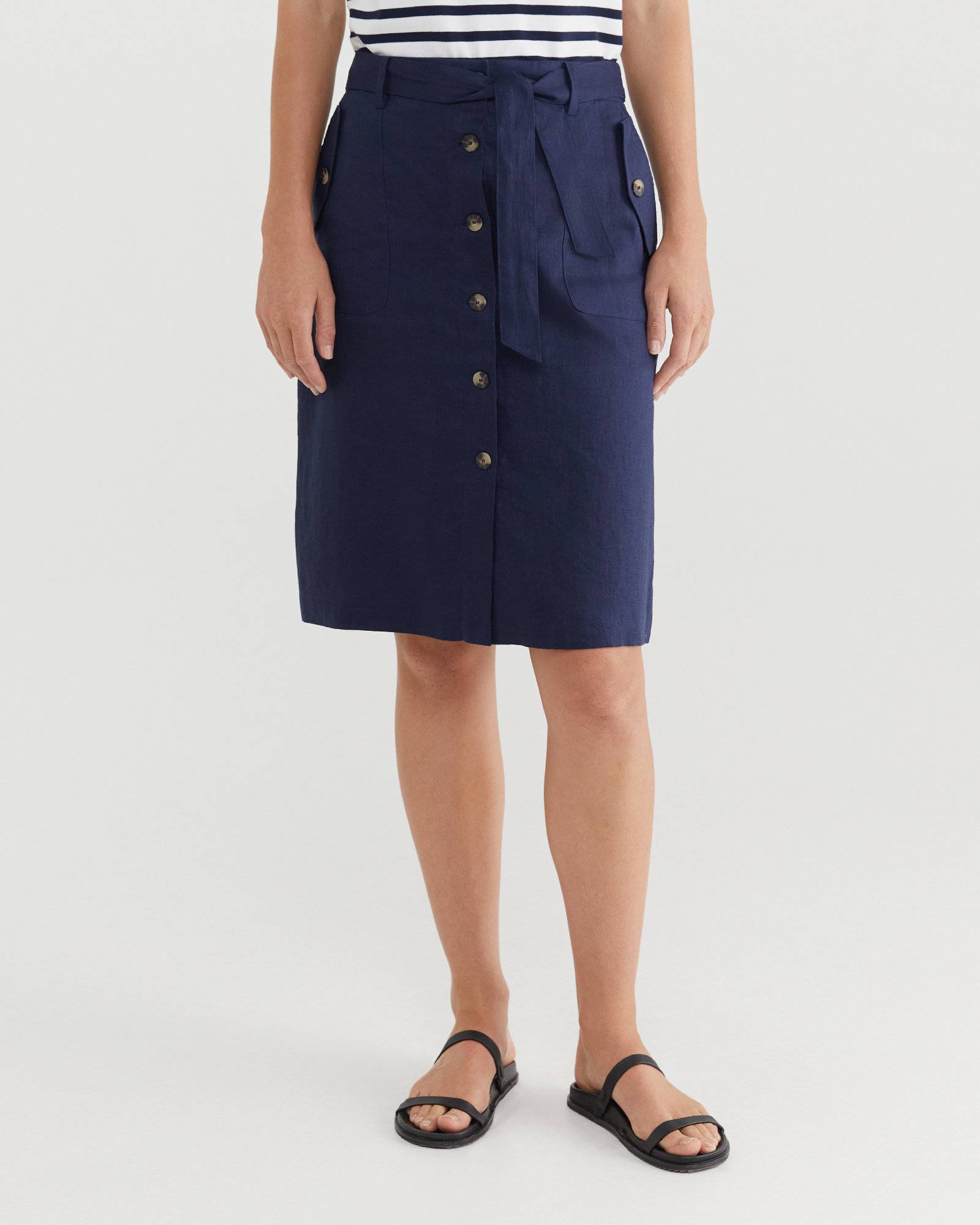 Josie Linen Tie Skirt