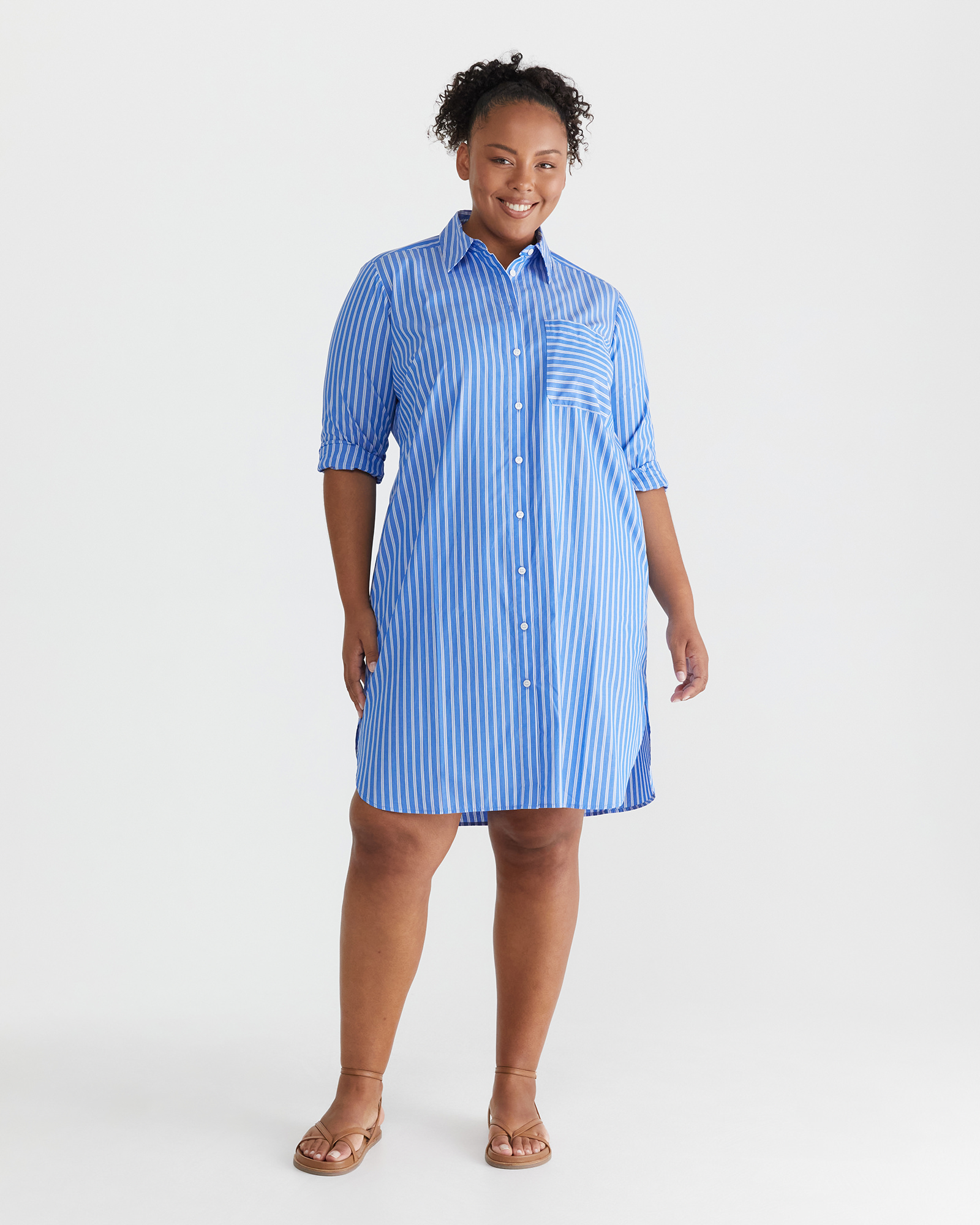Susan Stripe Shirt Dress