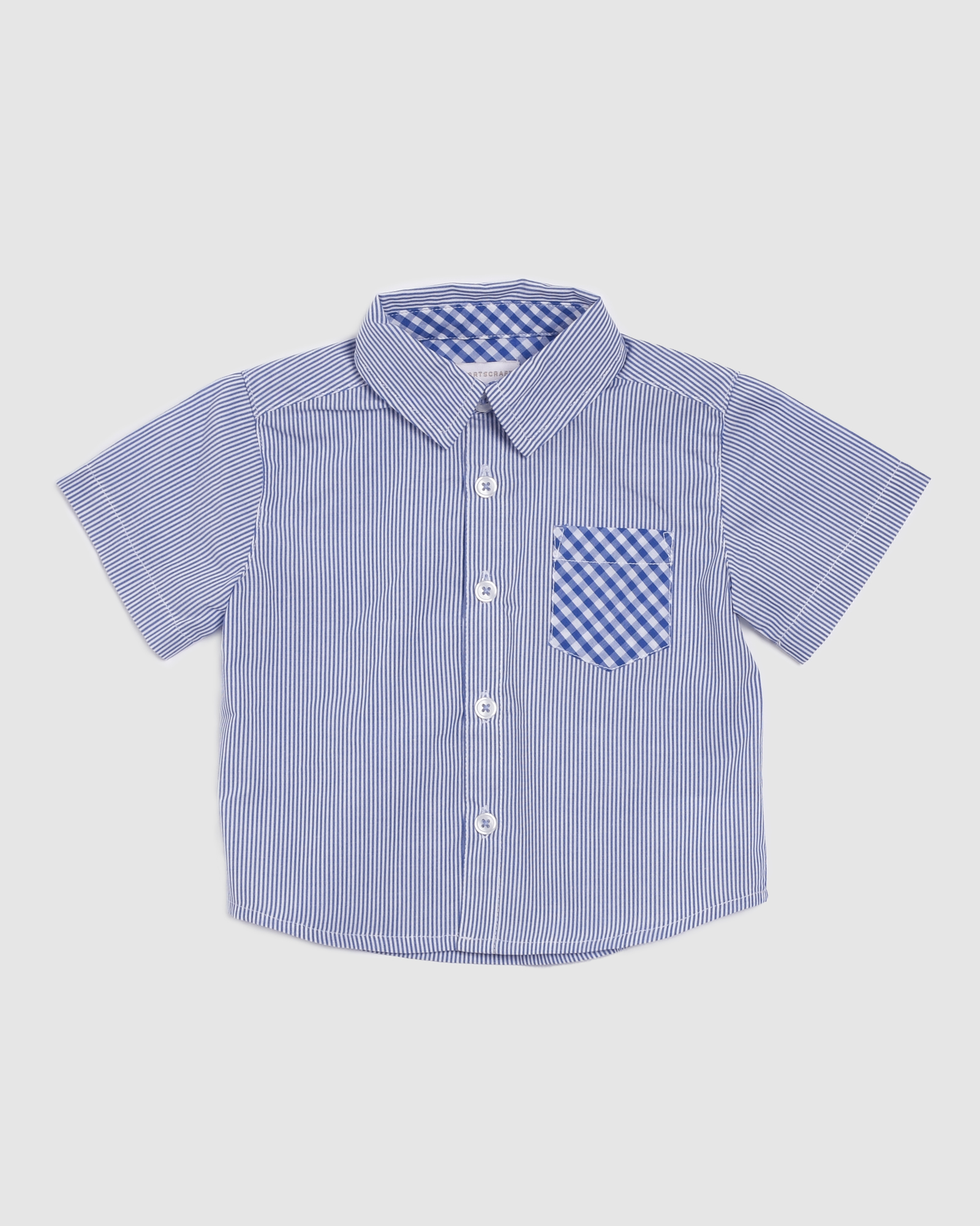 Fred Cotton Stripe Short Sleeve Baby Shirt