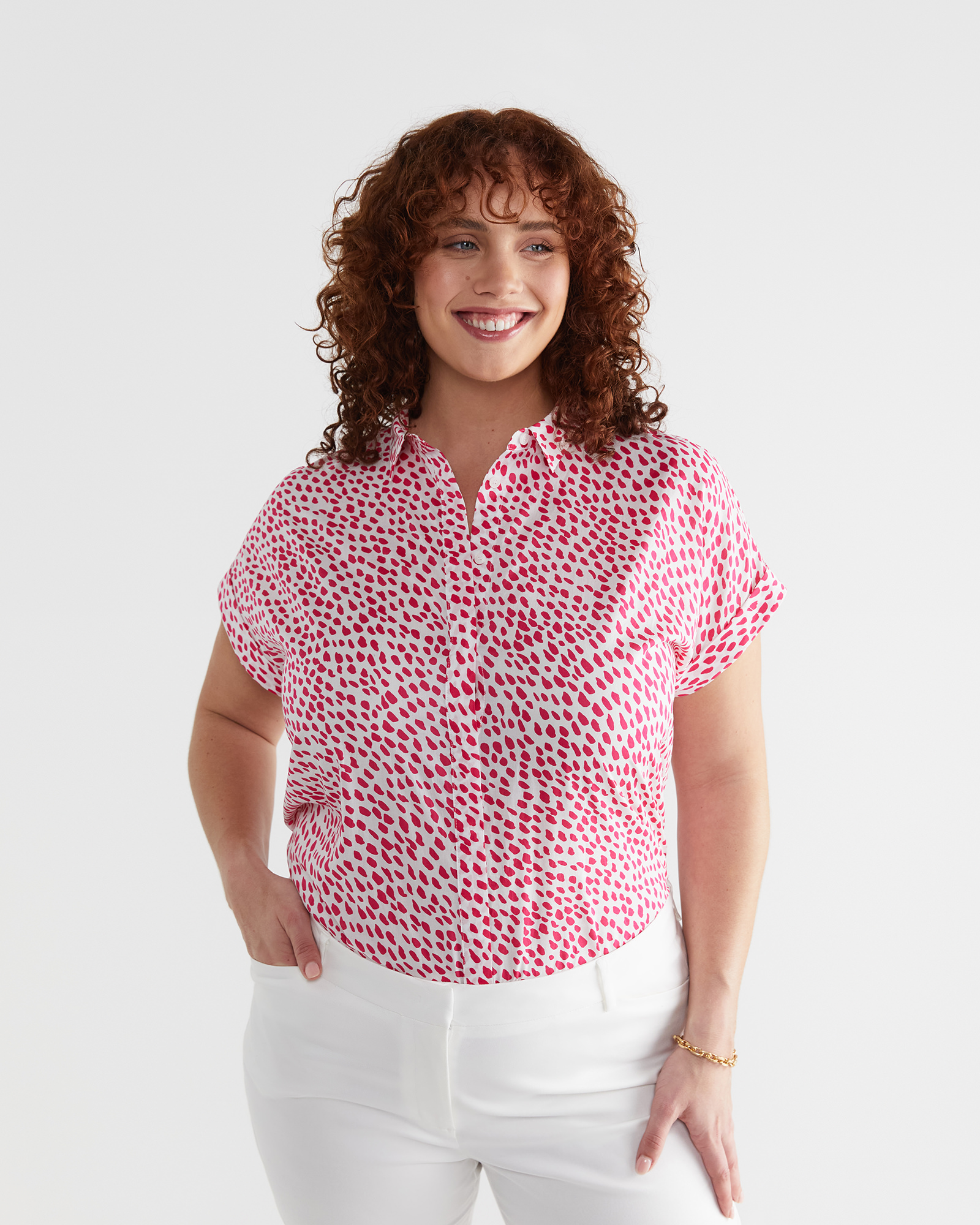 Dashed Lily Voile Short Sleeve Shirt