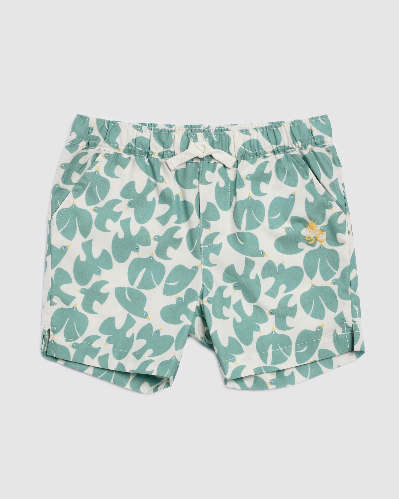 Bird Print Cotton Short